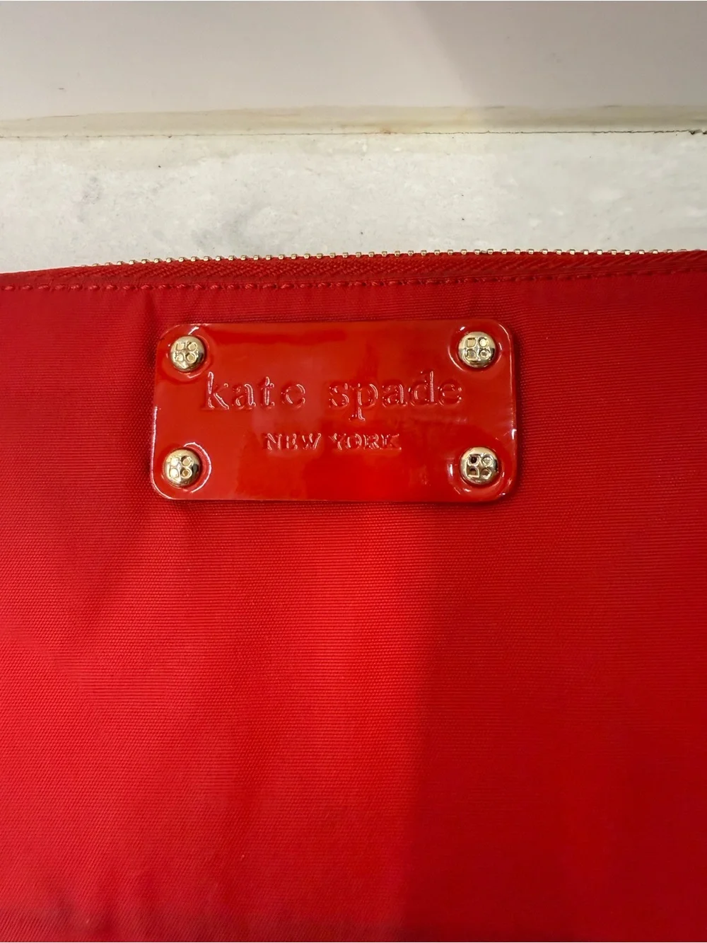 Kate Spade New York Red Nylon Zip Around Wallet